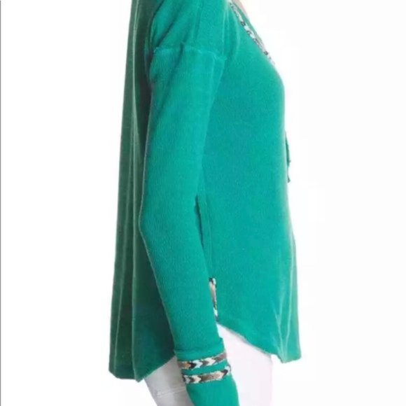 NWT Free People Henley Thermal Long Sleeve Button - Picture 3 of 8